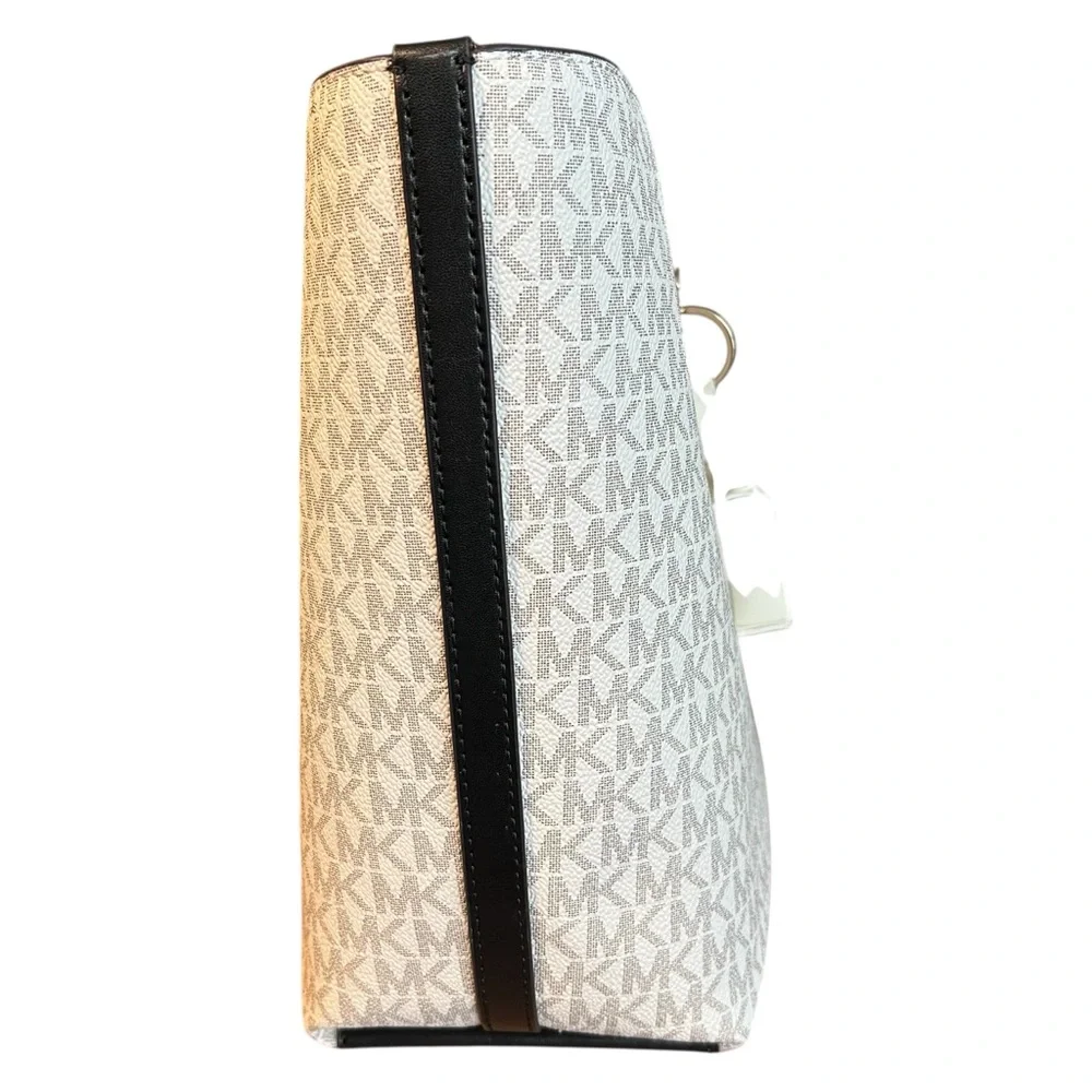 Michael Kors Black & White Logo Color Block Tote Bag Retail $448.